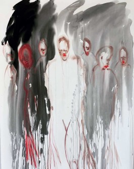 Where are we going?, 2021, watercolor on paper, 200x130cm, Artist: Raimund Schucht Raimund Schucht Art