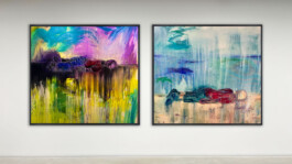 Beached, 2022, oil on canvas, diptychon, 200x200cm, Artist: Raimund Schucht Raimund Schucht Art